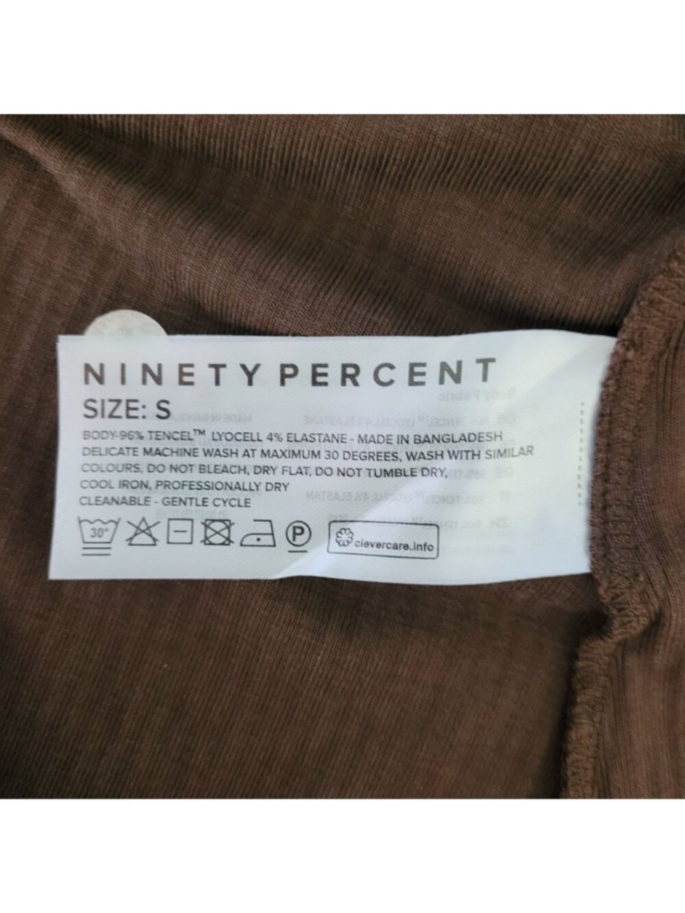 Ninety Percent Collared V-Neckline Maxi Dress Size S Brown Ribbed Long Sleeve - Picture 5 of 5